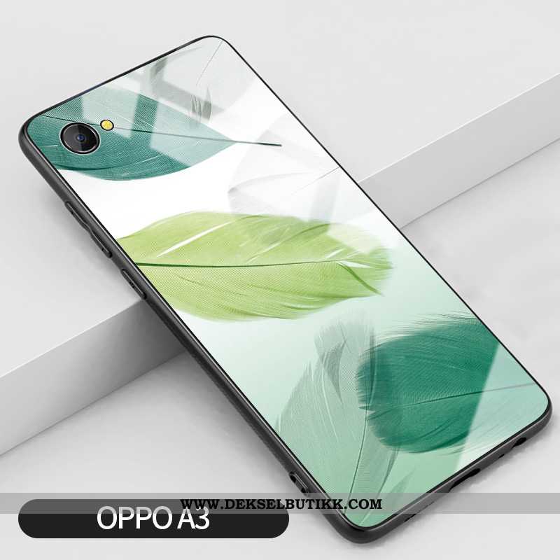 Deksel Oppo A3 Silikon Fersk Anti-fall Grønn, Etui Oppo A3 Glass På Nett