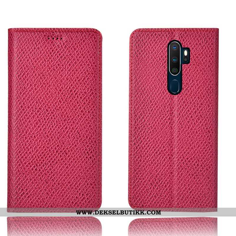 Deksel Oppo A5 2020 Beskyttelse Folio Anti-fall Mørkeblå, Etui Oppo A5 2020 Skinndeksel Butikk