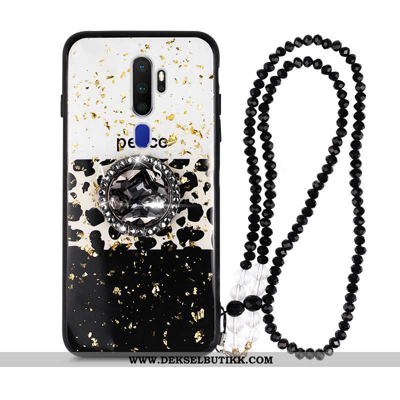 Deksel Oppo A5 2020 Beskyttelse Svart Mobiltelefon Leopard, Etui Oppo A5 2020 Mote Rabatt