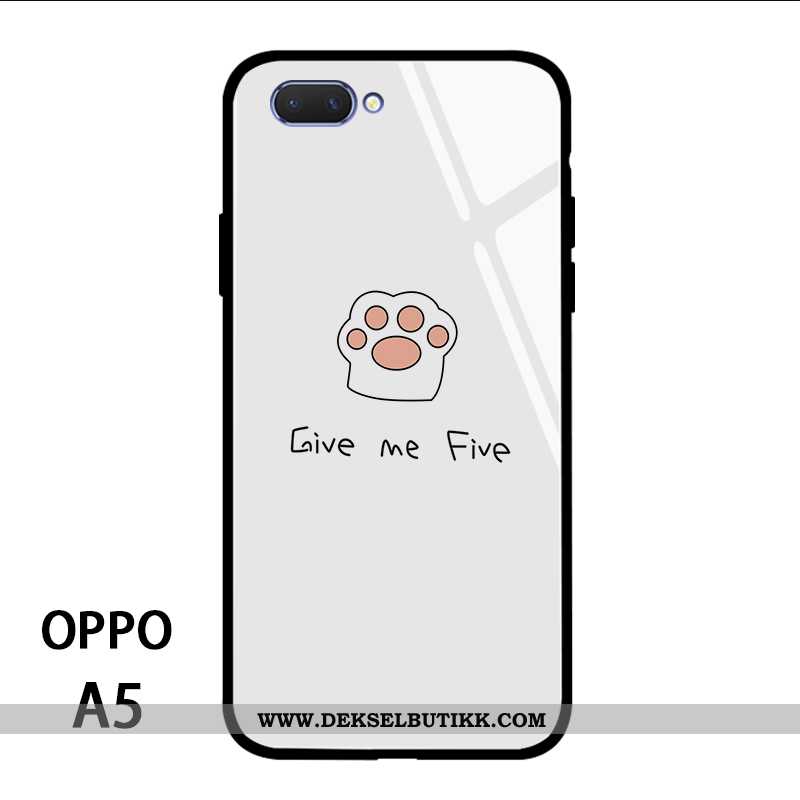 Deksel Oppo A5 Glass Katt Fersk Lovers Hvitt, Etui Oppo A5 Av Personlighet Billig