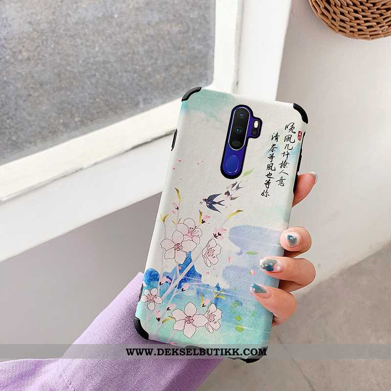 Deksel Oppo A9 2020 Beskyttelse Anti-fall Kunst Silikon Beige, Etui Oppo A9 2020 Av Personlighet Bil