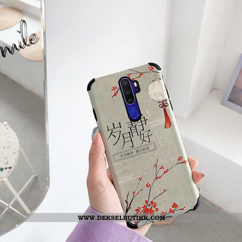 Deksel Oppo A9 2020 Beskyttelse Anti-fall Kunst Silikon Beige, Etui Oppo A9 2020 Av Personlighet Bil