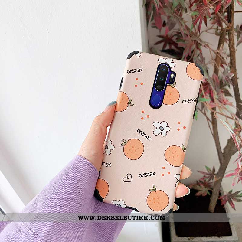 Deksel Oppo A9 2020 Beskyttelse Anti-fall Kunst Silikon Beige, Etui Oppo A9 2020 Av Personlighet Bil