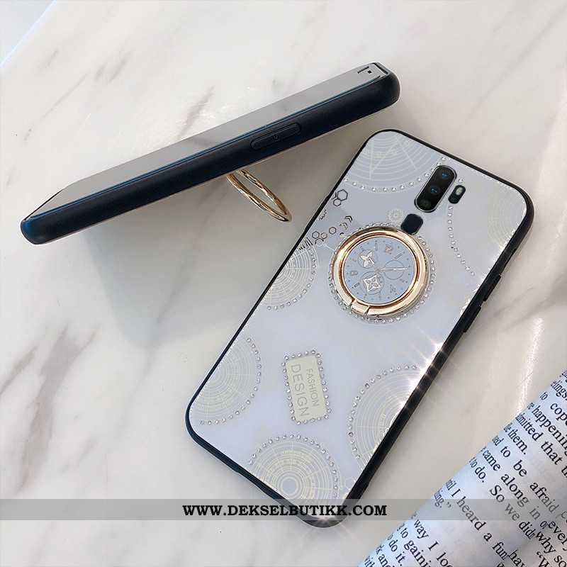 Deksel Oppo A9 2020 Med Strass Etui Glass Støtte Hvitt, Oppo A9 2020 Av Personlighet Butikk