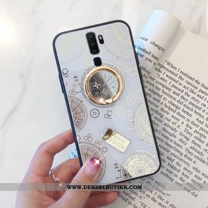 Deksel Oppo A9 2020 Med Strass Etui Glass Støtte Hvitt, Oppo A9 2020 Av Personlighet Butikk