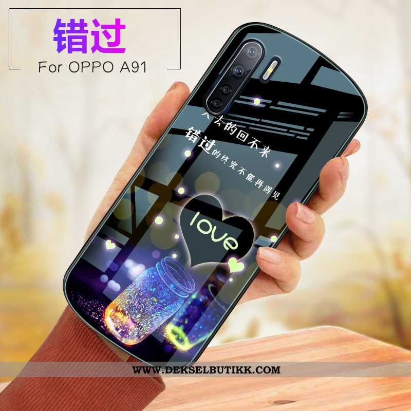 Deksel Oppo A91 Glass Etui Mobiltelefon Anti-fall Rosa, Oppo A91 Myke Til Salgs