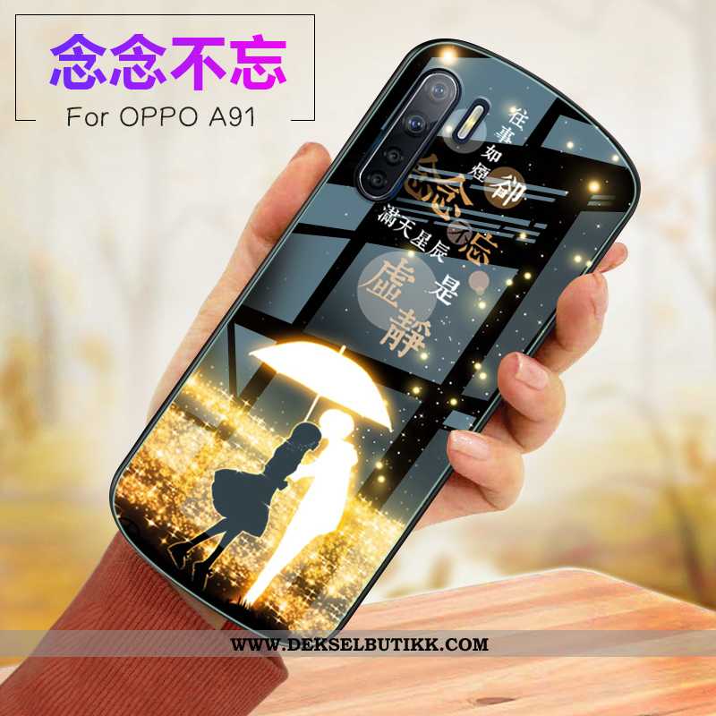 Deksel Oppo A91 Glass Etui Mobiltelefon Anti-fall Rosa, Oppo A91 Myke Til Salgs