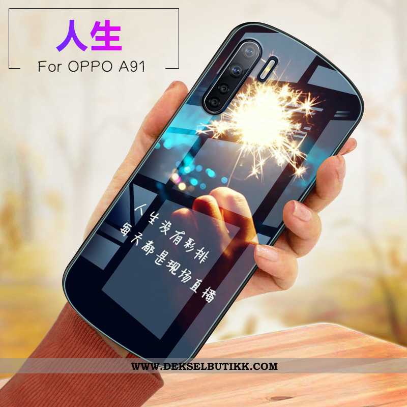 Deksel Oppo A91 Glass Etui Mobiltelefon Anti-fall Rosa, Oppo A91 Myke Til Salgs