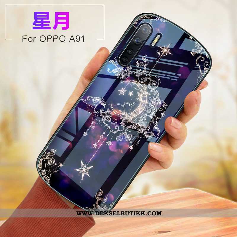 Deksel Oppo A91 Glass Etui Mobiltelefon Anti-fall Rosa, Oppo A91 Myke Til Salgs