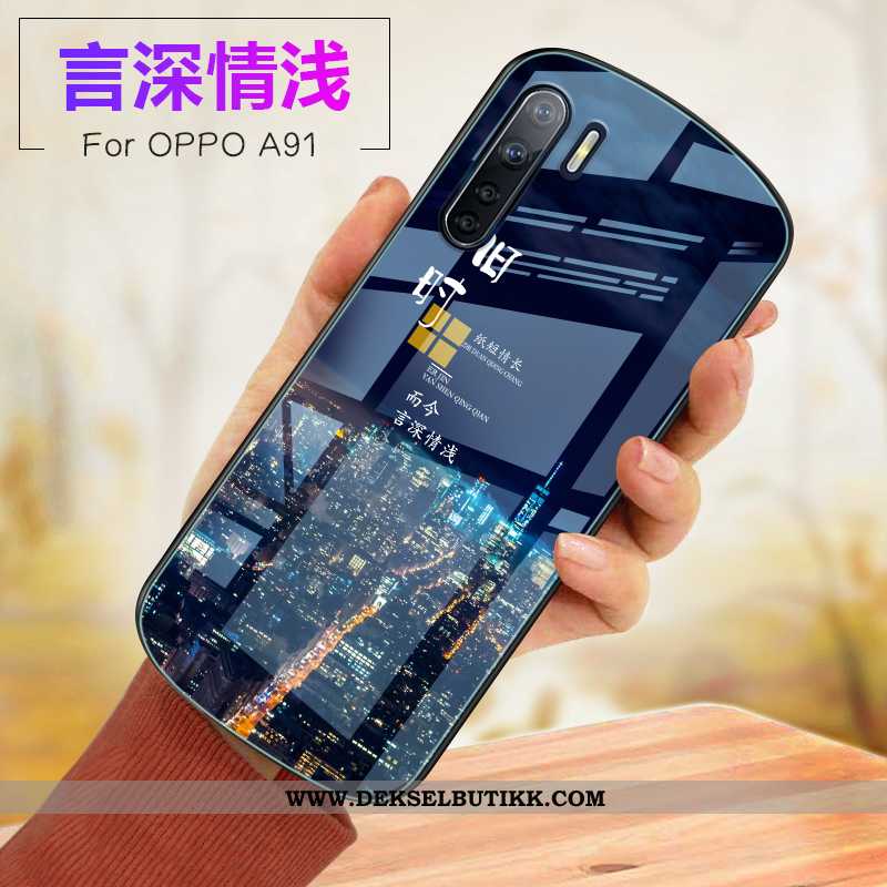 Deksel Oppo A91 Glass Etui Mobiltelefon Anti-fall Rosa, Oppo A91 Myke Til Salgs