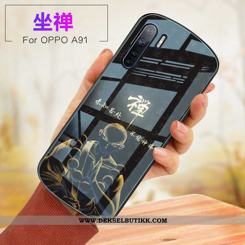 Deksel Oppo A91 Glass Etui Mobiltelefon Anti-fall Rosa, Oppo A91 Myke Til Salgs