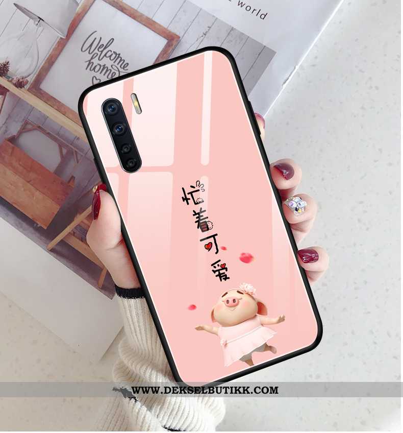 Deksel Oppo A91 Myke Lovers Hengende Ornamenter Rosa, Etui Oppo A91 Silikon Billig