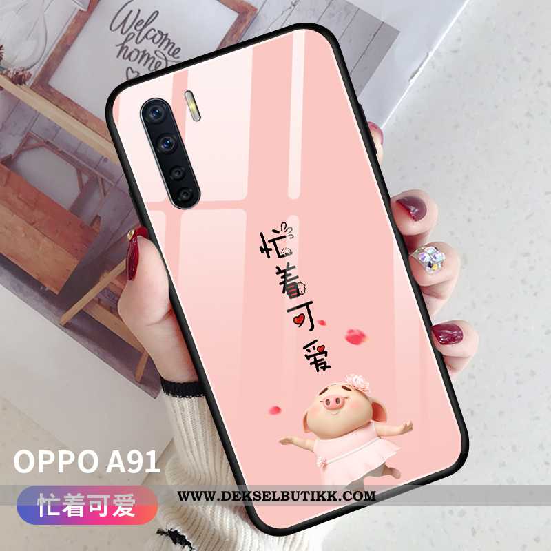 Deksel Oppo A91 Myke Lovers Hengende Ornamenter Rosa, Etui Oppo A91 Silikon Billig