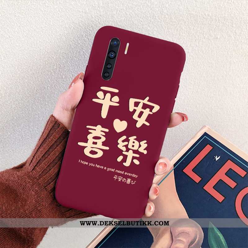 Deksel Oppo A91 Myke Net Red Nubuck Anti-fall Rød, Etui Oppo A91 Silikon Til Salgs