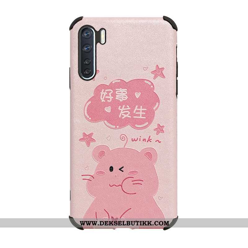 Deksel Oppo A91 Silikon Nubuck Anti-fall Net Red Rosa, Etui Oppo A91 Beskyttelse Billige