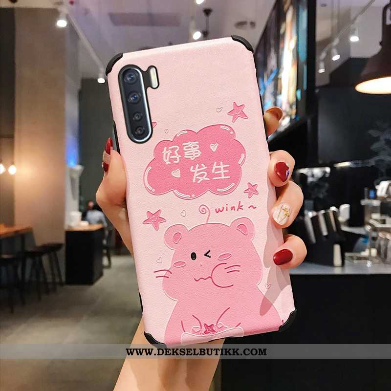 Deksel Oppo A91 Silikon Nubuck Anti-fall Net Red Rosa, Etui Oppo A91 Beskyttelse Billige