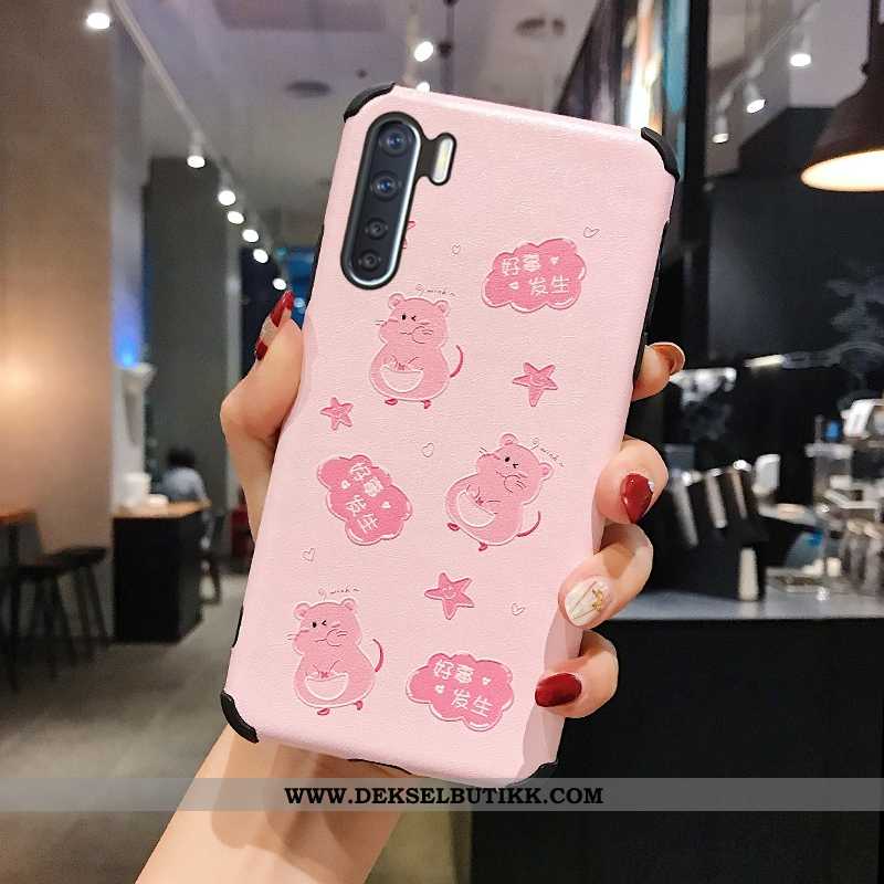 Deksel Oppo A91 Silikon Nubuck Anti-fall Net Red Rosa, Etui Oppo A91 Beskyttelse Billige