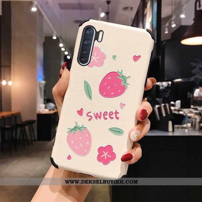 Deksel Oppo A91 Silikon Nubuck Anti-fall Net Red Rosa, Etui Oppo A91 Beskyttelse Billige