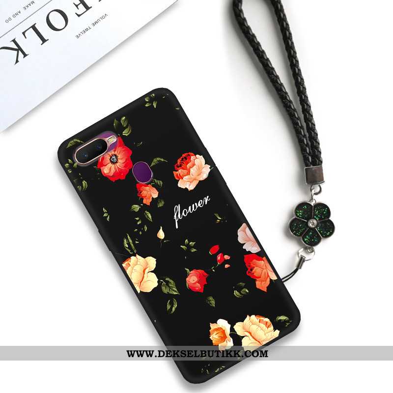 Deksel Oppo Ax7 Classic Kreativ Blomster Kunst Svart, Etui Oppo Ax7 Av Personlighet Salg