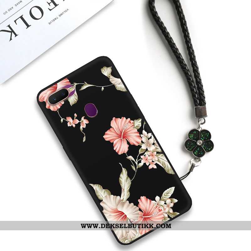 Deksel Oppo Ax7 Classic Kreativ Blomster Kunst Svart, Etui Oppo Ax7 Av Personlighet Salg