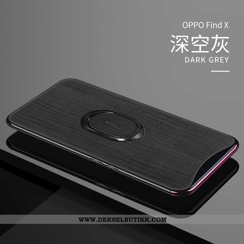 Deksel Oppo Find X Beskyttelse Støtte Etui Anti-fall Mørkeblå, Oppo Find X Skinn Lær Billige