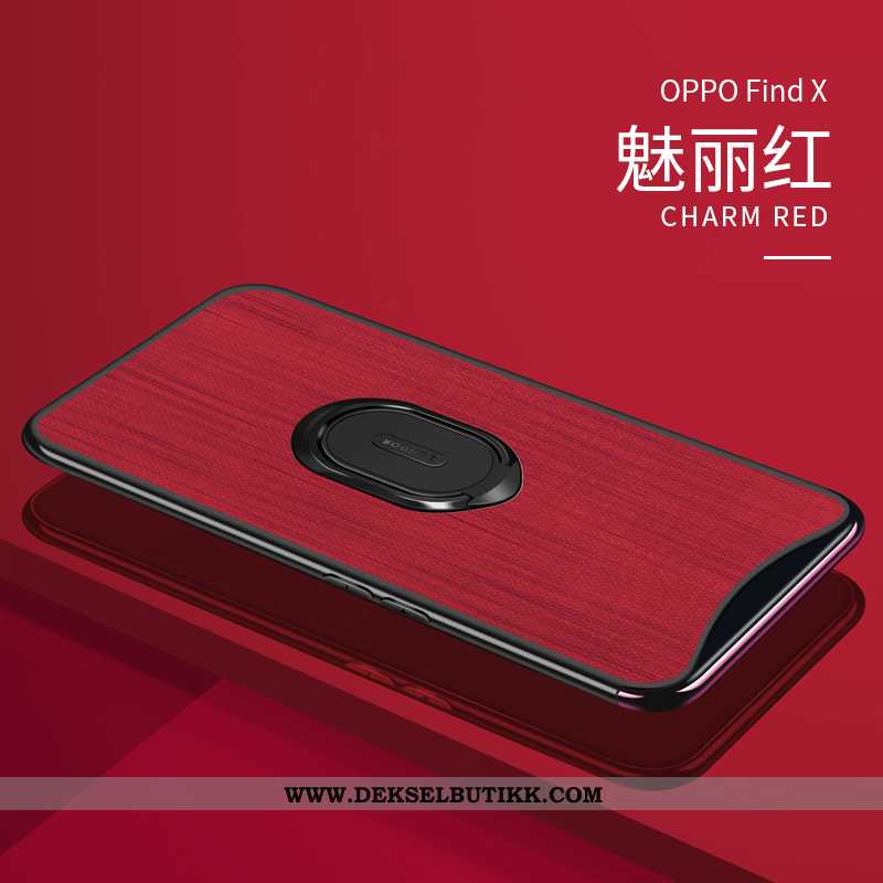 Deksel Oppo Find X Beskyttelse Støtte Etui Anti-fall Mørkeblå, Oppo Find X Skinn Lær Billige