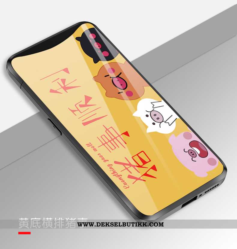 Deksel Oppo Find X Glass Lovers Cartoon Etui Hvitt, Oppo Find X Av Personlighet Rabatt