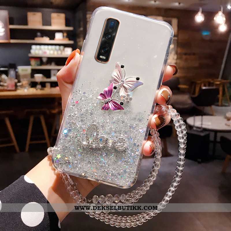 Deksel Oppo Find X2 Pro Krystall Etui Trend Hvitt, Oppo Find X2 Pro Med Strass Rabatt