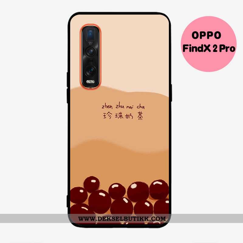 Deksel Oppo Find X2 Pro Nubuck Anti-fall Perler Khaki, Etui Oppo Find X2 Pro Myke Tilbud