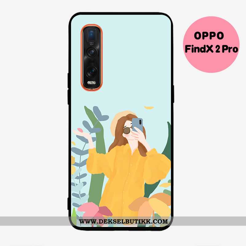 Deksel Oppo Find X2 Pro Nubuck Silikon Liten Mobiltelefon Grønn, Etui Oppo Find X2 Pro Myke Til Salg