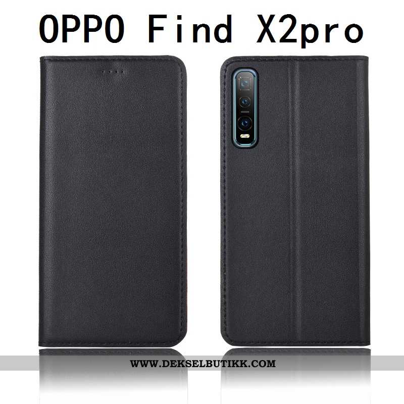 Deksel Oppo Find X2 Pro Skinndeksel Gul Clamshell Mobiltelefon, Etui Oppo Find X2 Pro Skinn Rabatt