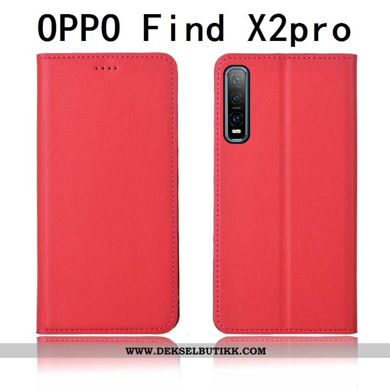 Deksel Oppo Find X2 Pro Skinndeksel Gul Clamshell Mobiltelefon, Etui Oppo Find X2 Pro Skinn Rabatt