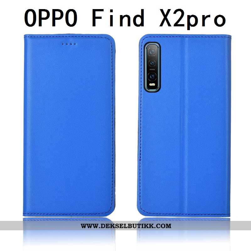 Deksel Oppo Find X2 Pro Skinndeksel Gul Clamshell Mobiltelefon, Etui Oppo Find X2 Pro Skinn Rabatt