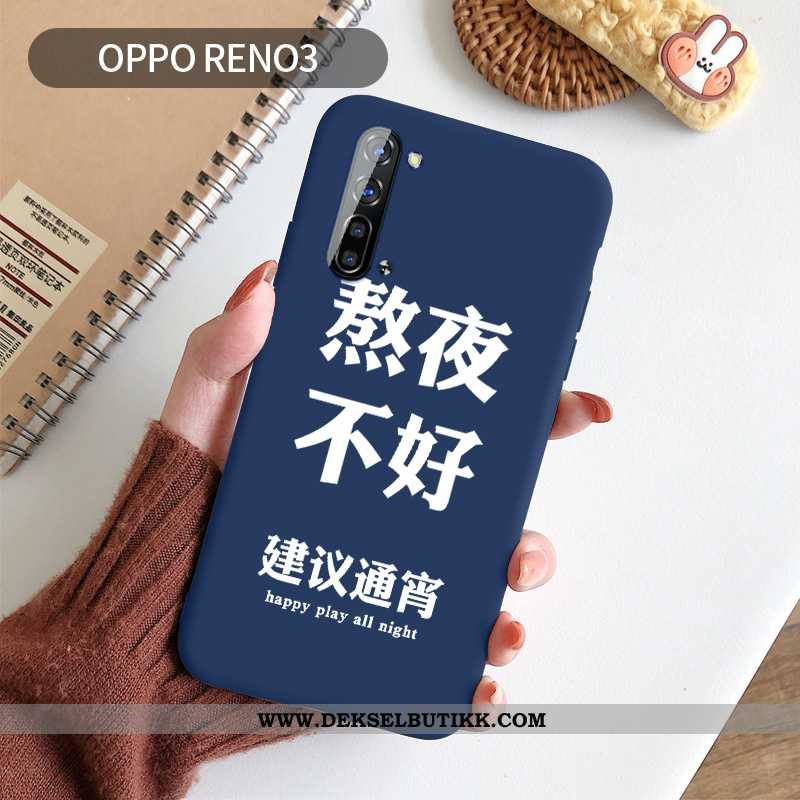 Deksel Oppo Reno 3 Av Personlighet Anti-fall Beskyttelse Etui Blå, Oppo Reno 3 Kreativ Tilbud