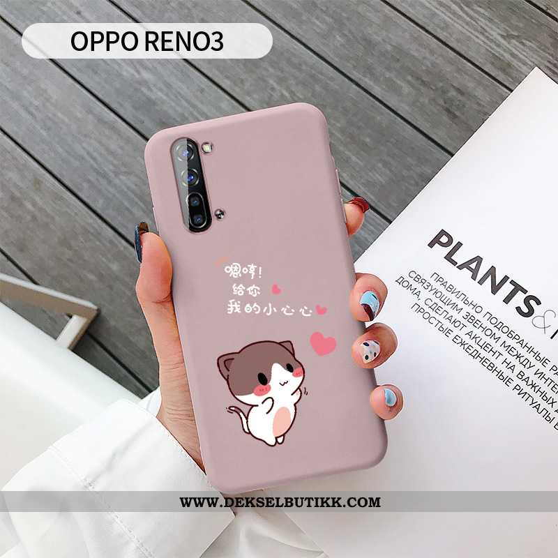 Deksel Oppo Reno 3 Cartoon Beskyttelse Etui Rosa, Oppo Reno 3 Silikon Til Salgs