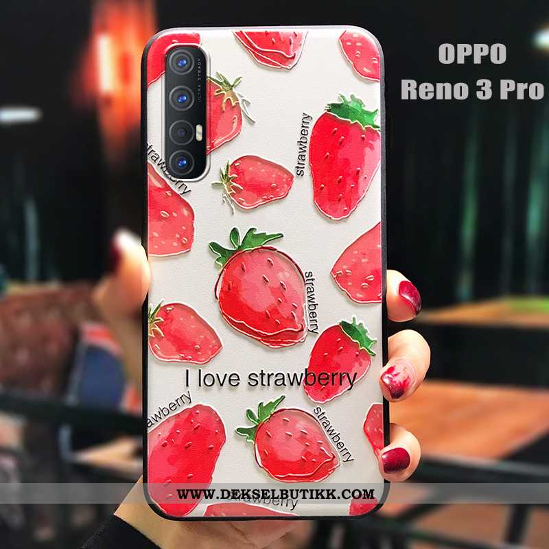 Deksel Oppo Reno 3 Pro Myke Tynne Nubuck Rød, Etui Oppo Reno 3 Pro Silikon Billige