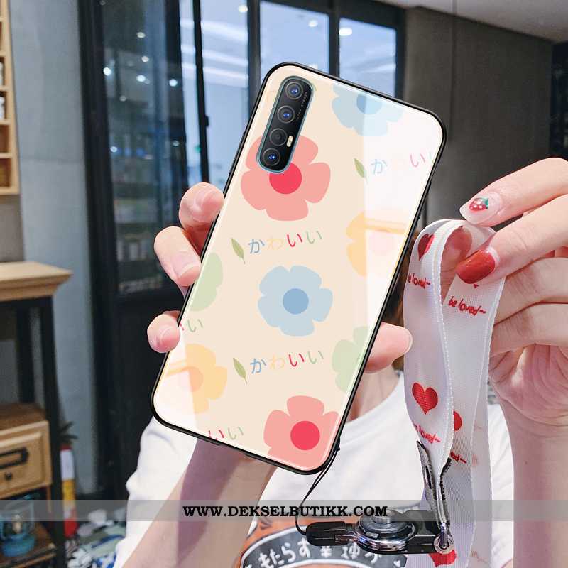 Deksel Oppo Reno 3 Pro Tynne Hard Silikon Blomster Beige, Etui Oppo Reno 3 Pro Myke Rabatt