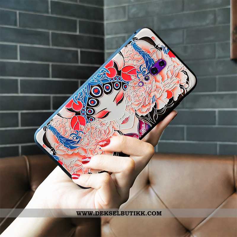 Deksel Oppo Reno Z Beskyttelse Silikon Hua Dan Beijing Opera Rosa, Etui Oppo Reno Z Relieff Tilbud