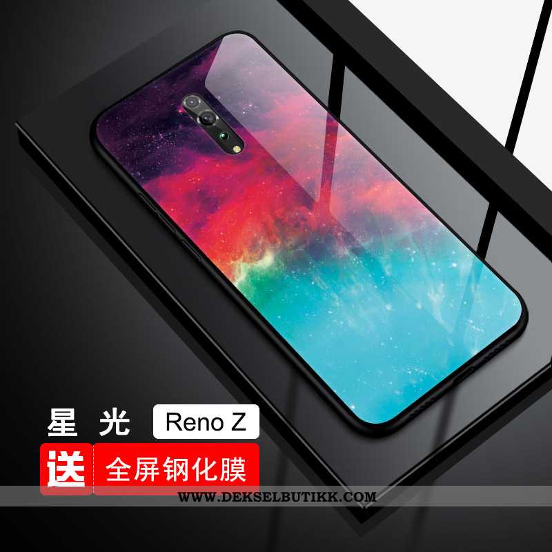 Deksel Oppo Reno Z Glass Myke Beskyttelse Tempe~~pos Blå, Etui Oppo Reno Z Trend Til Salgs