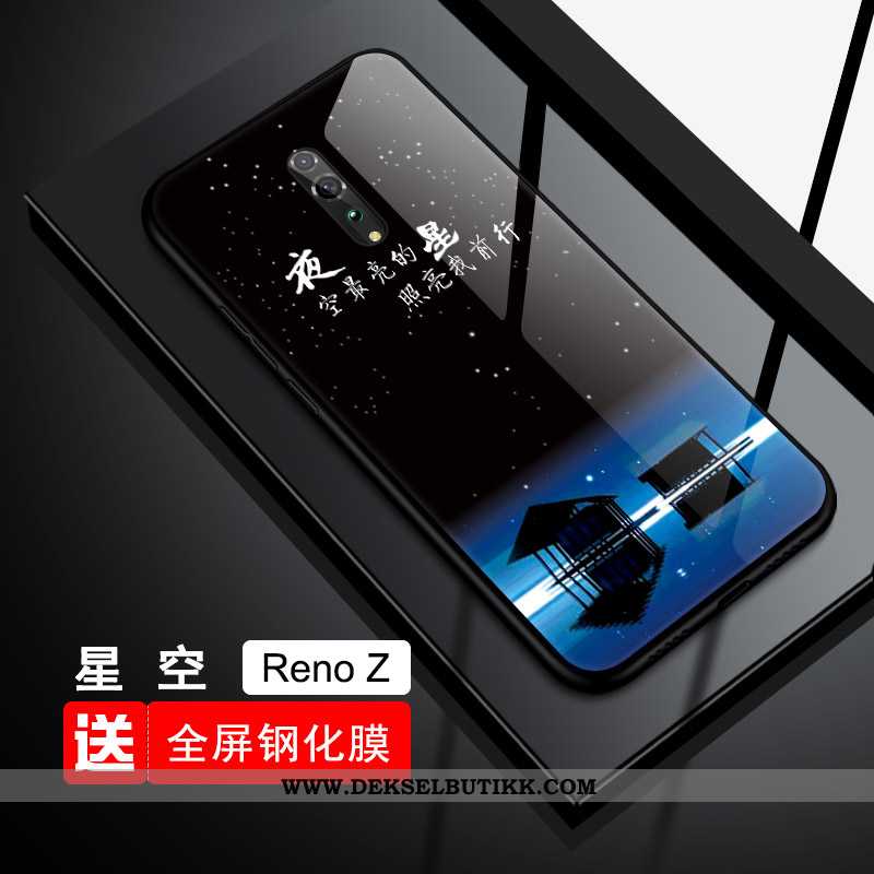 Deksel Oppo Reno Z Glass Myke Beskyttelse Tempe~~pos Blå, Etui Oppo Reno Z Trend Til Salgs