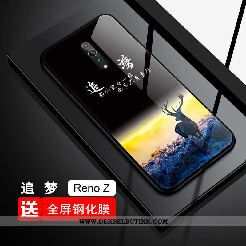 Deksel Oppo Reno Z Glass Myke Beskyttelse Tempe~~pos Blå, Etui Oppo Reno Z Trend Til Salgs