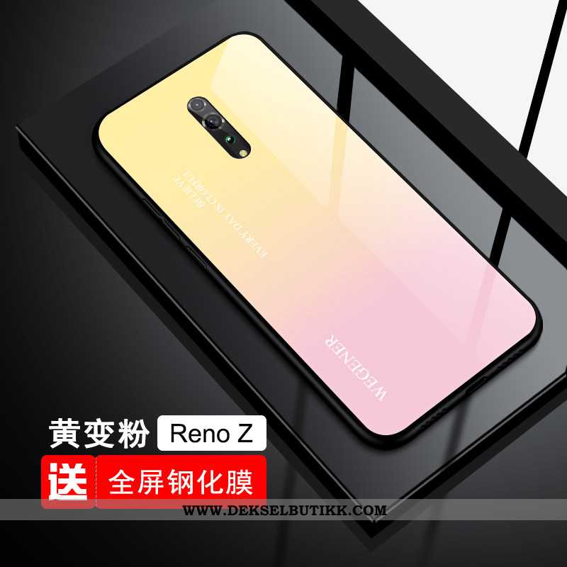 Deksel Oppo Reno Z Glass Myke Beskyttelse Tempe~~pos Blå, Etui Oppo Reno Z Trend Til Salgs