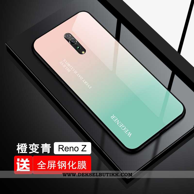 Deksel Oppo Reno Z Glass Myke Beskyttelse Tempe~~pos Blå, Etui Oppo Reno Z Trend Til Salgs