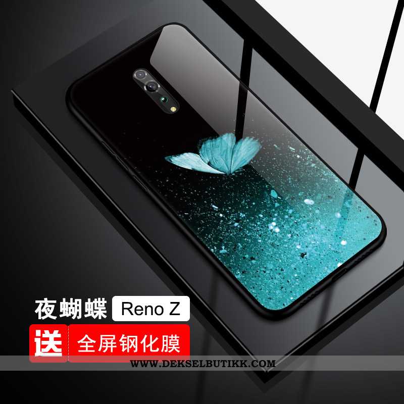 Deksel Oppo Reno Z Glass Myke Beskyttelse Tempe~~pos Blå, Etui Oppo Reno Z Trend Til Salgs