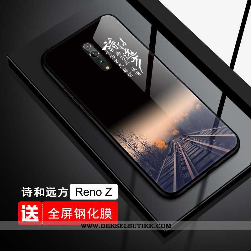 Deksel Oppo Reno Z Glass Myke Beskyttelse Tempe~~pos Blå, Etui Oppo Reno Z Trend Til Salgs