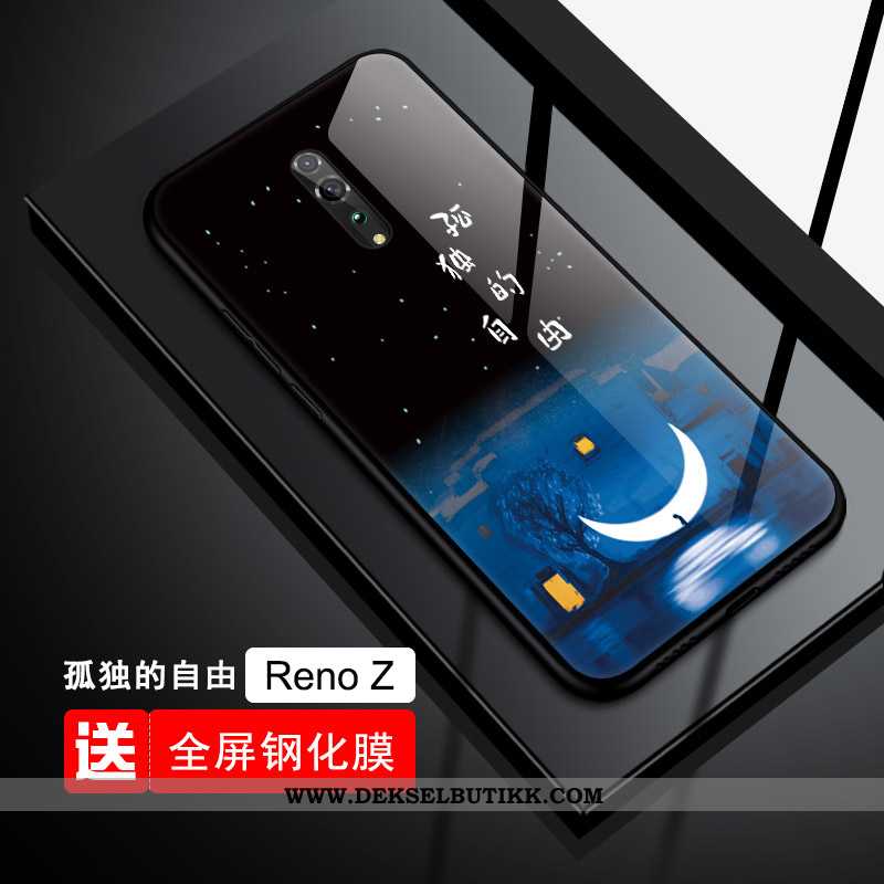 Deksel Oppo Reno Z Glass Myke Beskyttelse Tempe~~pos Blå, Etui Oppo Reno Z Trend Til Salgs