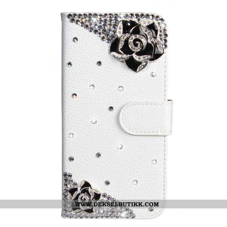 Deksel Samsung Galaxy A10 Med Strass Stjernene Hvit Folio Hvitt, Etui Samsung Galaxy A10 Beskyttelse