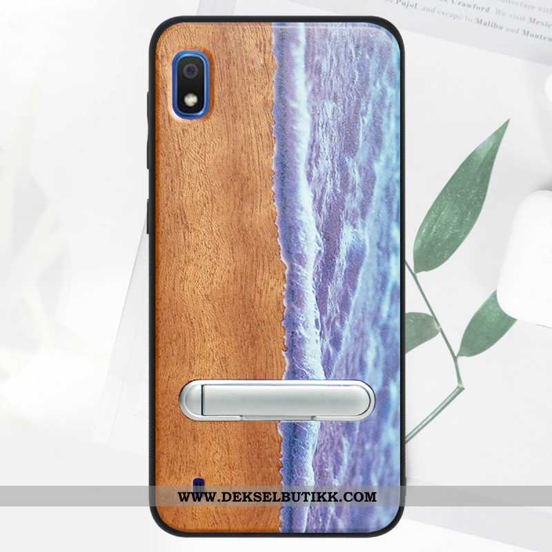 Deksel Samsung Galaxy A10 Wood Farge Malt Mobiltelefon 2020 Grønn, Etui Samsung Galaxy A10 Beskyttel