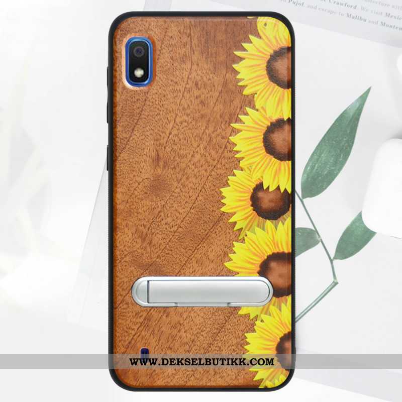 Deksel Samsung Galaxy A10 Wood Farge Malt Mobiltelefon 2020 Grønn, Etui Samsung Galaxy A10 Beskyttel