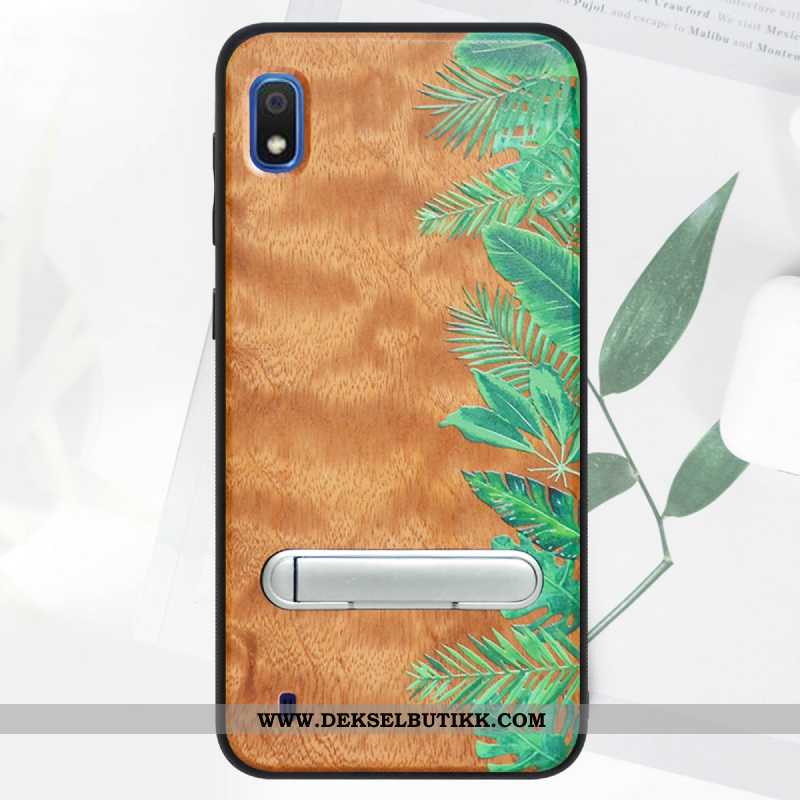 Deksel Samsung Galaxy A10 Wood Farge Malt Mobiltelefon 2020 Grønn, Etui Samsung Galaxy A10 Beskyttel